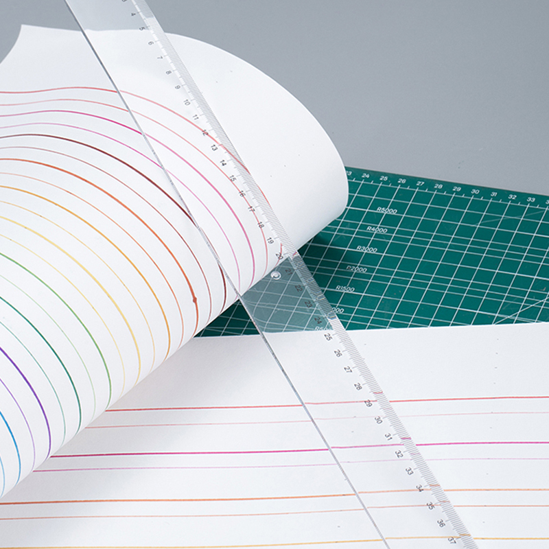 得力(deli) 塑料直尺20cm/30cm/40cm厘米学生尺子文具绘图制图刻度尺 40cm 6240