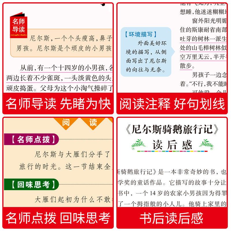 尼尔斯骑鹅旅行记正版彩图小学生三四五六年级课外必读儿童故事书 尼尔斯骑鹅旅行记
