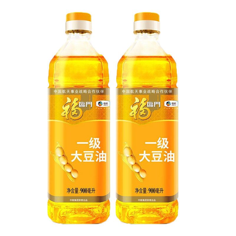 大豆油900mlx2瓶. 一级大豆油900ml中粮出品食用油家庭烘焙大豆植物油小瓶