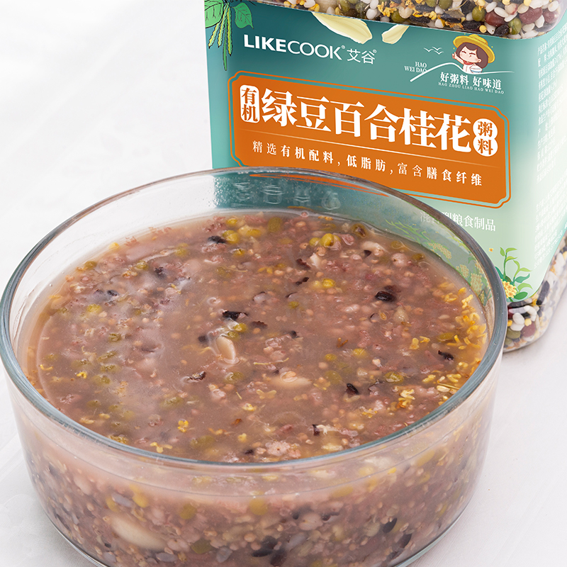 艾谷有机绿豆百合粥料1.4kg高清大图