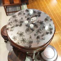 定制圆桌桌布PVC透明磨砂餐桌圆形台布防水防油免洗彩色茶几垫