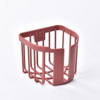 卫生间置物架家用抽纸盒挂壁式免打孔厕纸卷纸巾盒沥水镂空储物盒|红色 [方形2个]