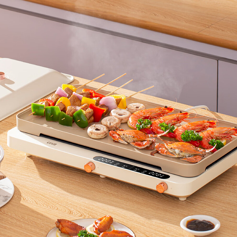 谷格电烤盘5L易清洗G988料理烧烤火锅一体锅左右控温防糊高清大图