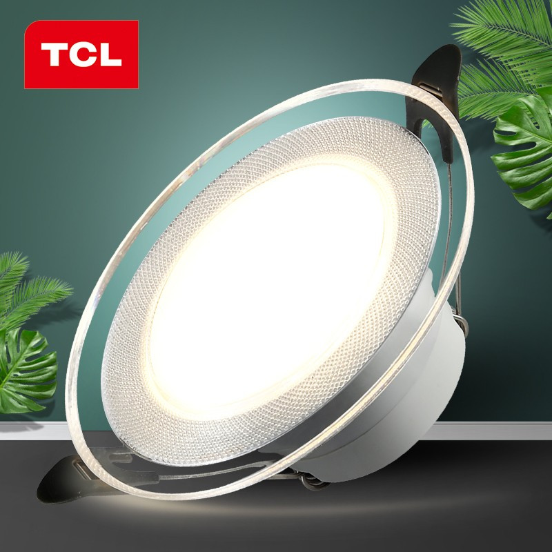 tcl照明led筒灯嵌入式天花灯3w7w高亮现代简约led灯过道嵌入式洞灯