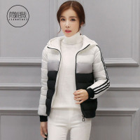 简妮薇(JIANNIWEI)反季短款羽绒服女2019冬季新款韩版宽松休闲运动外套拼色学生加厚棉服小棉袄外套女
