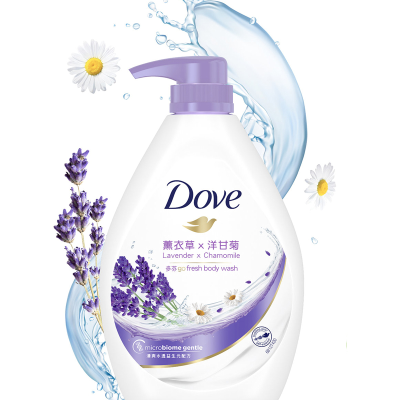 [原装进口]多芬(DOVE)沐浴露 薰衣草与洋甘菊滋养美肤沐浴乳1000g 港版