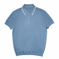 尘界浅蓝色polo衫男士短袖t恤2025新款夏季高级感翻领上衣男款