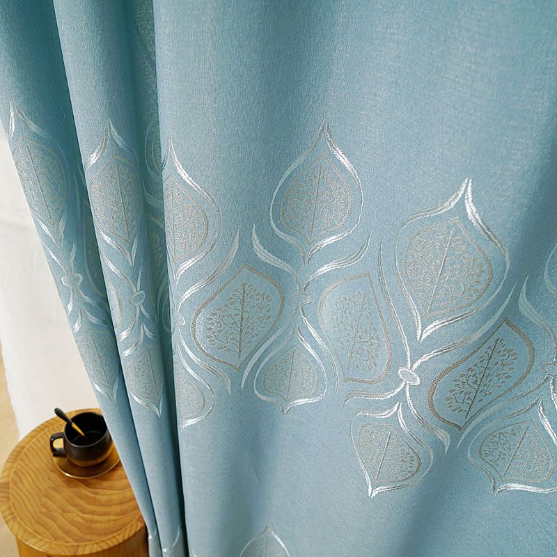 窗帘布遮光成品卧室现代简约加厚防晒提花窗帘客厅阳台飘窗落地