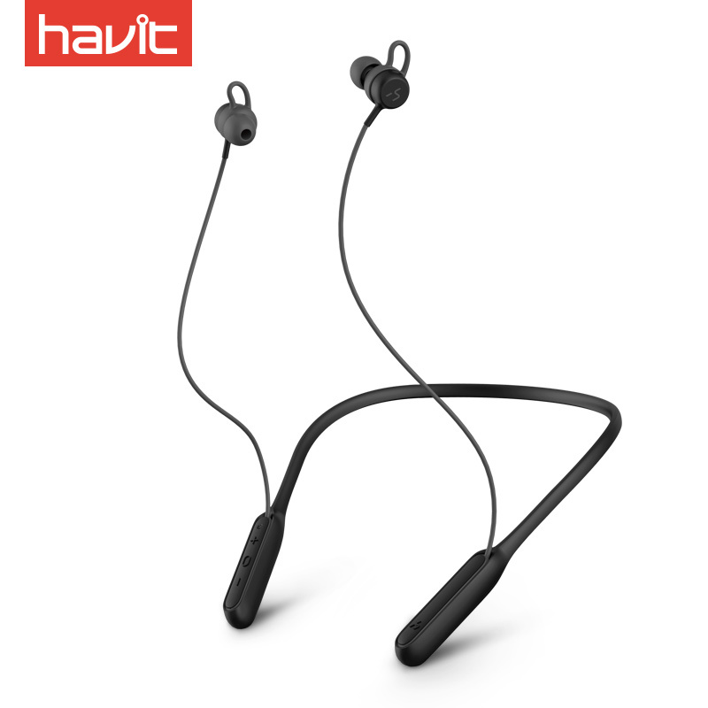 海威特（Havit）U2运动蓝牙耳机ANC主动降噪aptx颈挂式跑步HIFI磁吸耳塞双耳重低音游戏吃鸡耳麦黑色