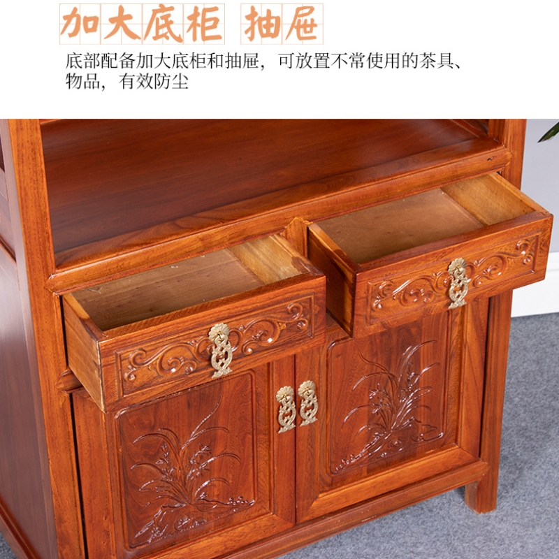 锦北 茶水柜餐边柜小型沙发边柜储物柜茶叶收纳存放柜木制茶柜 C款