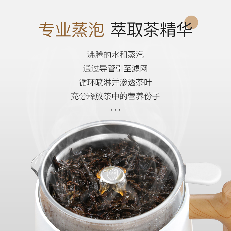 生活元素(LIFE ELEMENT)煮茶器喷淋萃取蒸煮 6大功能 全自动蒸汽茶壶 多功能保温电煮茶壶I38