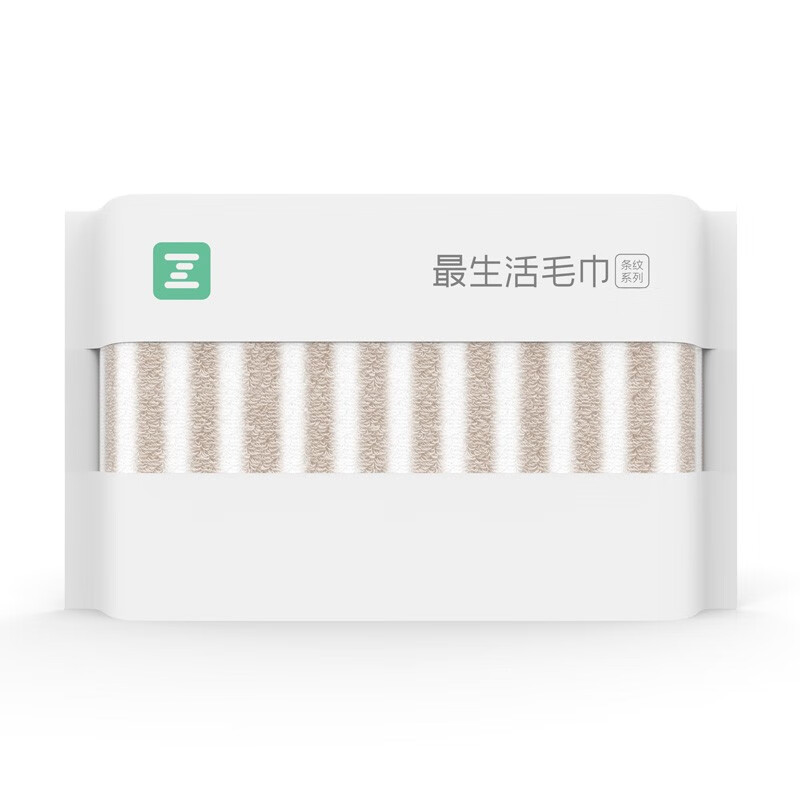 新疆长绒棉洗脸巾 全棉强吸水棉柔巾 纯棉家用条纹面巾 棕白