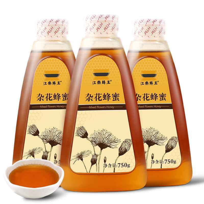 江南蜂王(Jiang nan queen bee) 杂花蜂蜜 750g/瓶X3瓶组合装 滋补蜂蜜 百花蜜 多种花蜂蜜