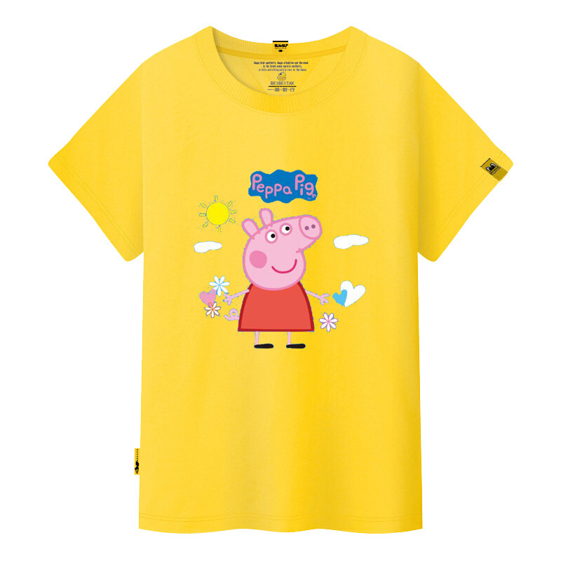小猪佩奇衣服女学生男体恤卡通乔治佩琪小猪佩奇短袖t恤视频