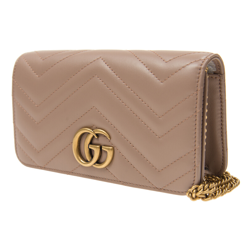 [海外直邮]GUCCI 古驰 女包 牛皮 裸色迷你链条单肩斜挎包488426 DSVRT 5729