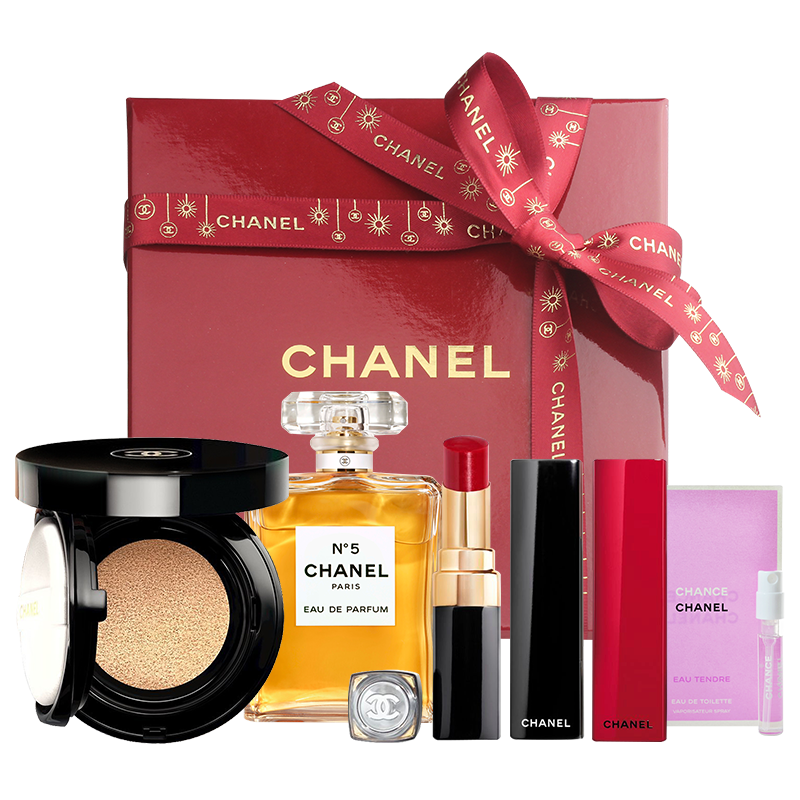 香奈儿(chanel)限量口红香氛气垫6件礼盒彩妆套装(coco92 丝绒73 香水