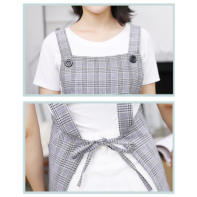 夏季纯棉透气超薄围裙女厨房做饭无袖背带围腰工作服男女印字