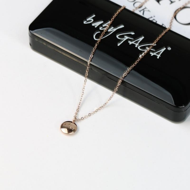 小金豆项链女镀18k玫瑰金彩金锁骨链坠日韩版简约短款个性配饰送女