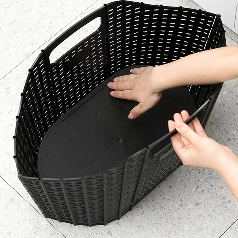 茶花洗衣篮可折叠大容量省空间承重强镂空透气160001(颜色随机)高清大图