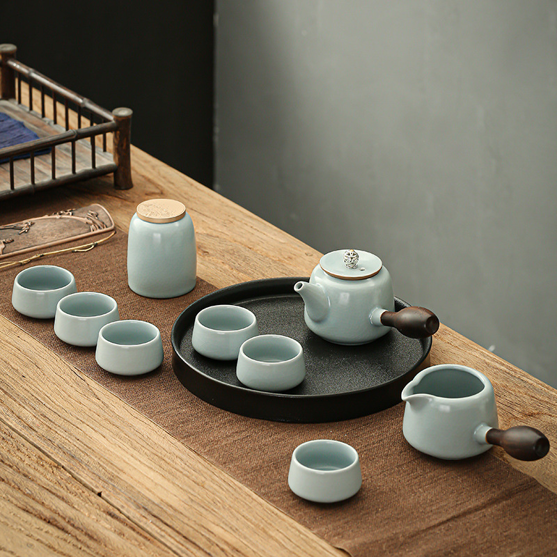陶瓷茶具套装砂金茶壶定制Logo商务银行房地产端午节创意礼品