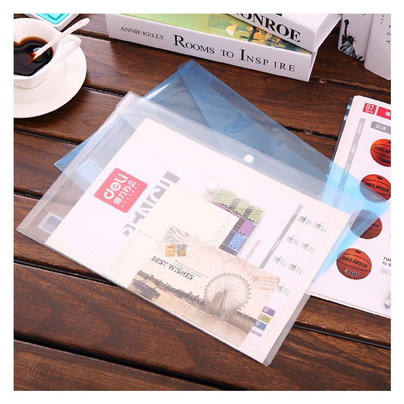 得力(deli) 5505 透明文件袋 塑料办公资料文件袋 (10个装)zz