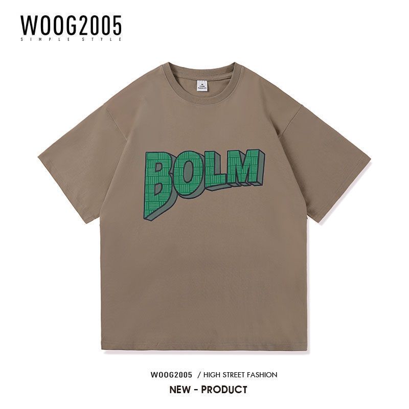 WOOG2005ins火原宿港风情侣上衣宽松韩版潮牌字母印花短袖T恤潮