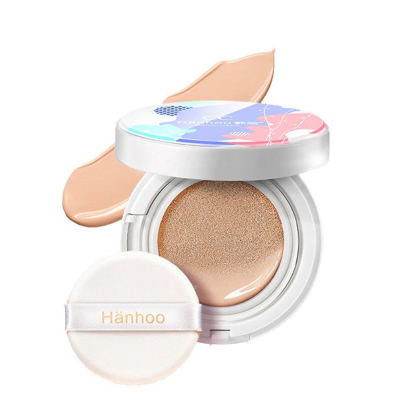 韩后(Hanhoo)水光遮瑕气垫CC霜 自然色 15g(保湿补水;滋润营养各种肤质其他日霜面霜)图片