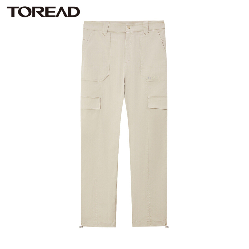 探路者户外九分休闲裤女裤脚抽绳高腰 春夏季 户外女式弹力抗皱抗撕裂易打理耐磨徒步旅行长裤