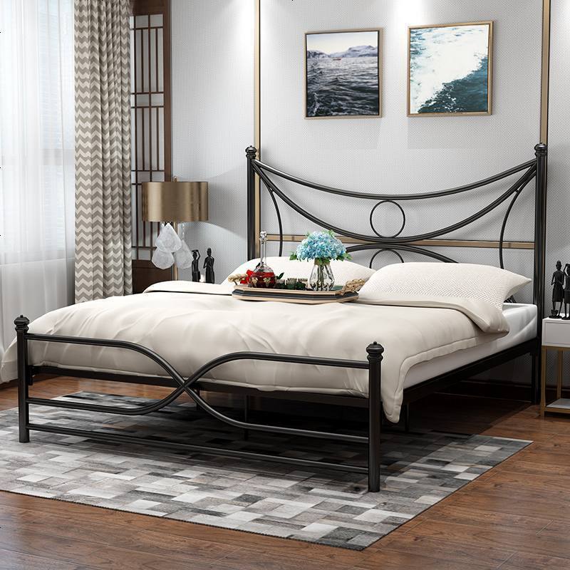 铁艺床铁王双人床1.5/1.8单人床1.2米美式床架简约欧式铁床公主床