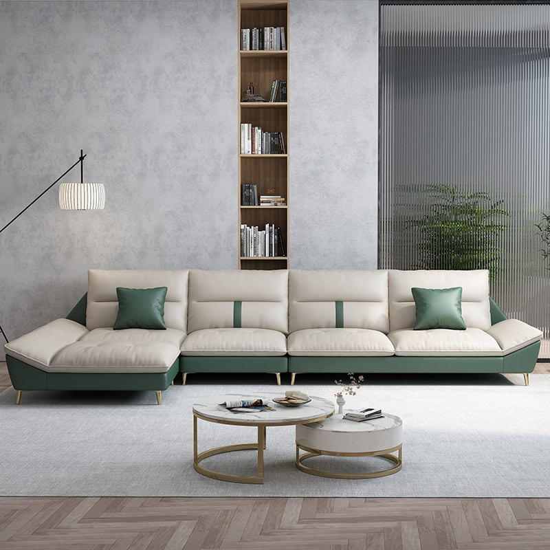 梵宜意式极简布艺沙发北欧现代客厅简约拼色免洗科技布沙发组合