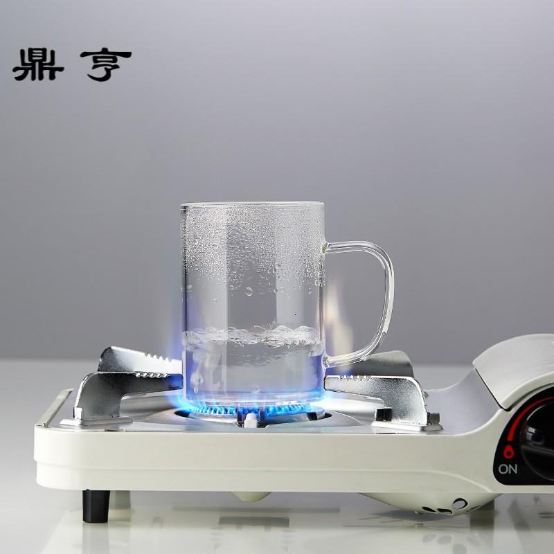 鼎亨加厚带盖过滤耐高温透明礼品水杯办公室玻璃泡茶杯茶水分离