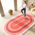 跳绳地垫瑜伽垫家用加厚防滑垫减震加厚舞蹈跳操垫子健身专用地毯 40*120CM【床边长条】【无异味】 多巴胺-樱花粉-圆