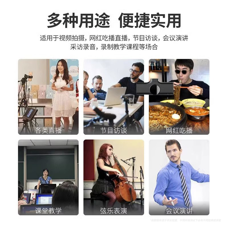 无线领夹麦克风直播手机拍视频口播收音麦抖音录音设备夹领式主播高清大图