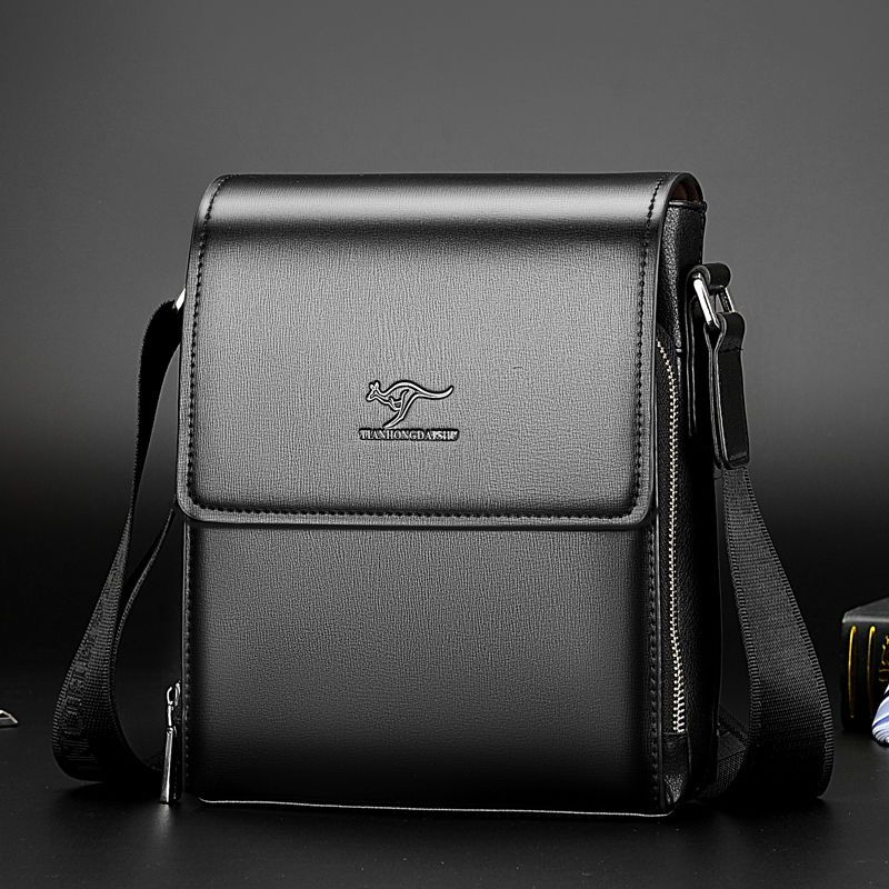 派尼美特男士背包单肩斜跨包男士包商务公文包休闲软皮包挂包潮流男包
