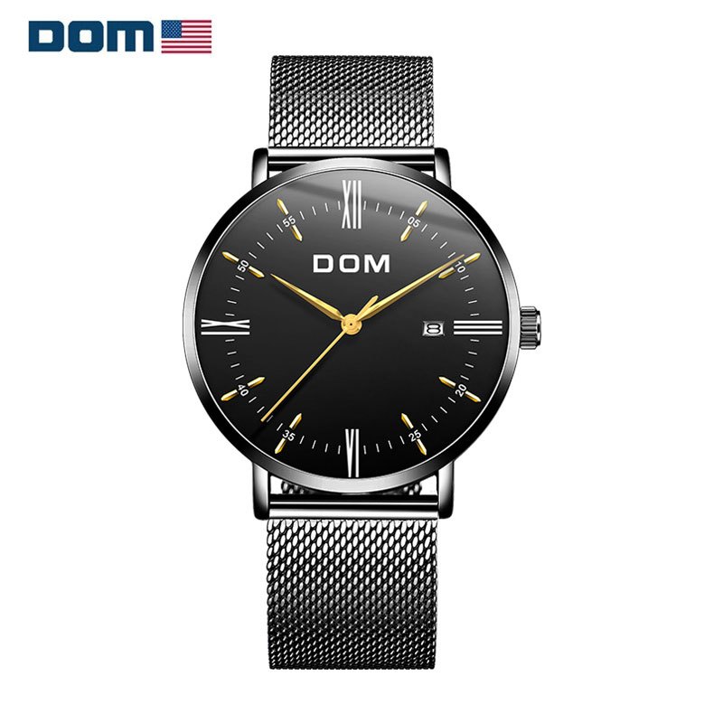 美国dom多姆品牌手表男时尚简约石英表ins风男士腕表m1287gl