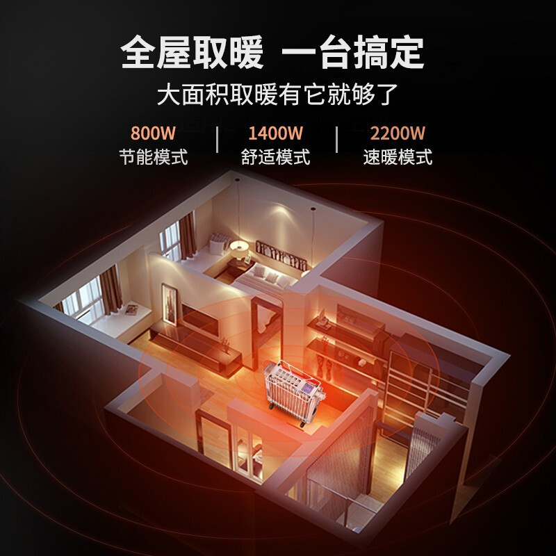 先锋(SINGFUN) 取暖器油汀家用智能遥控定时15片第三代热浪型电暖器电暖气片电暖炉 DYT-SS6R高清大图