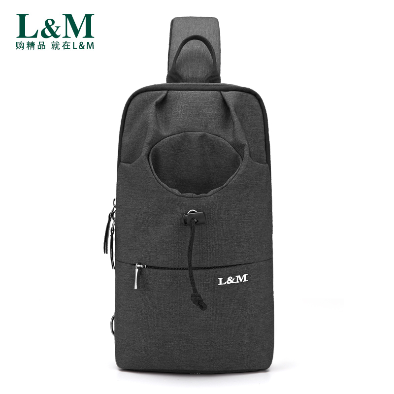 L&M 男士胸包 单肩包运动休闲背包斜挎包户外旅行竖款斜挎腰包防泼水耐磨男女可用