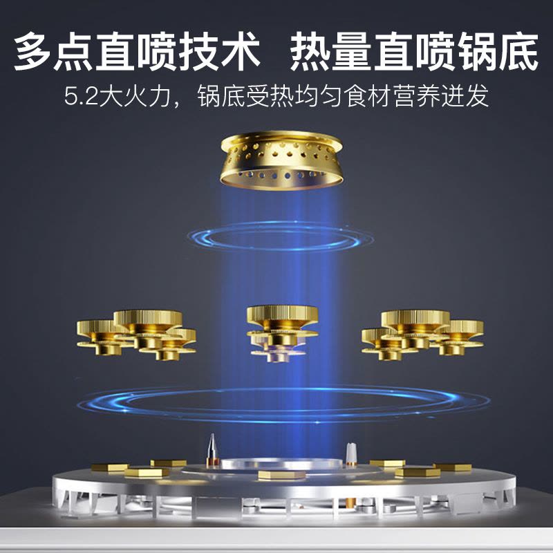 新飞(FRESTEC)燃气灶双灶双眼灶家用天然气灶5.2kW猛火灶具台式嵌入式不锈钢大火力灶台煤气灶图片