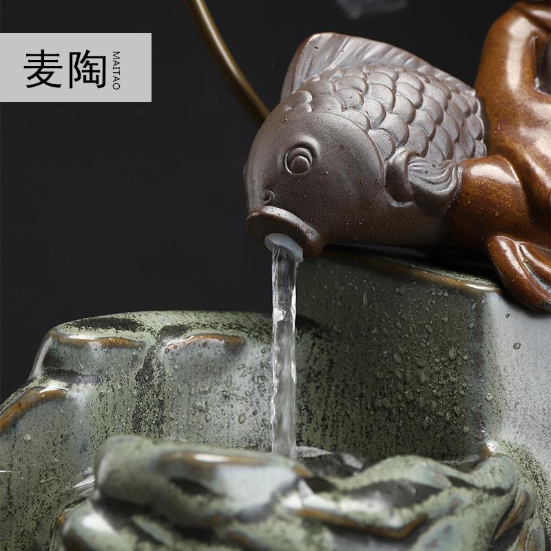 美帮汇创意流水器喷泉摆件家居客厅办公室加湿器开业礼品高清大图