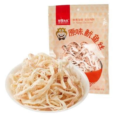 海狸先生原味鱿鱼丝即食海鲜味休闲零食小吃鱿鱼辣条手撕碳烤80克*1袋