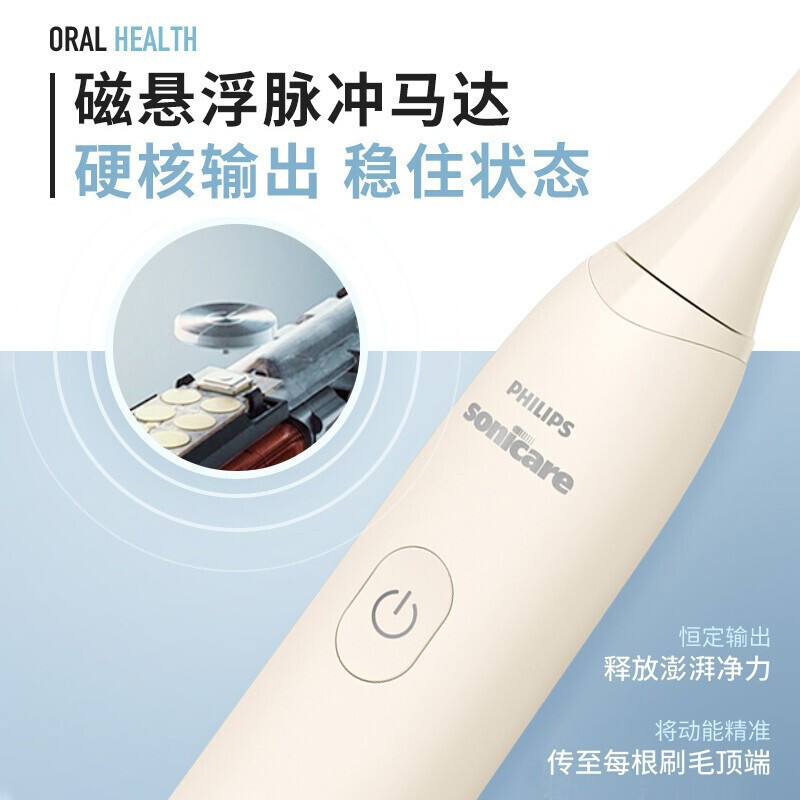 飞利浦(Philips)电动牙刷 一机5效 满足多重口腔需求全新软毛柔和亮白刷头 宝藏刷HX2471/03瑞斯白