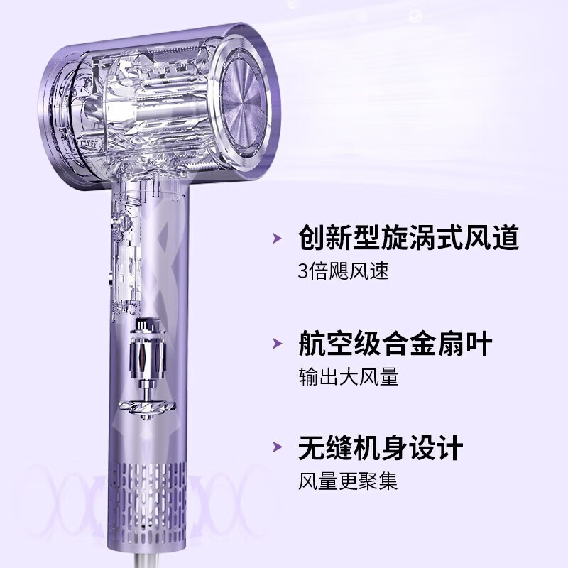 西屋(WESTINGHOUSE)家用高速吹风机大功率香氛负离子电吹风大风力吹风筒 HS500 流光紫高清大图