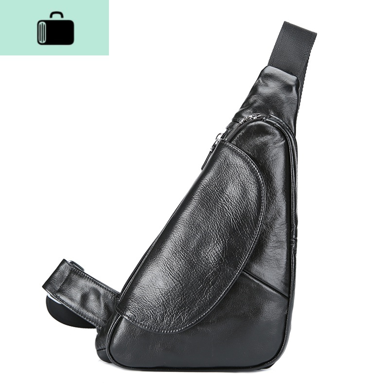 皮胸包男牛皮个性潮流男士背包单肩斜挎包胸前背包休闲包运动包new