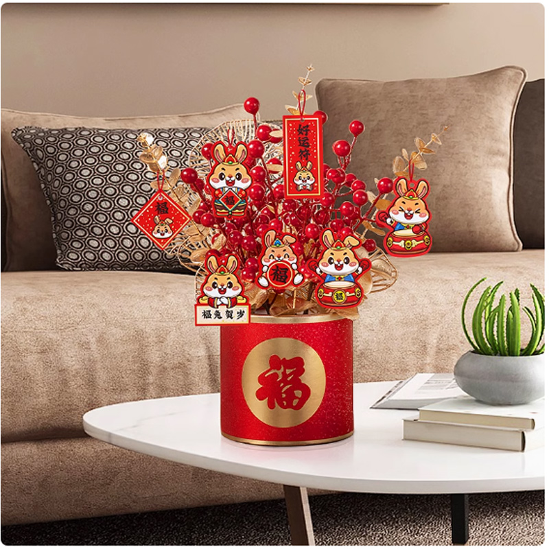 思唯美(sweet made) 新年过年客厅装饰品 I款-萌龙贺岁-新年福桶(中号)高清大图