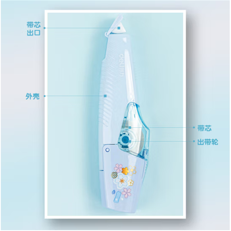 得力(deli)樱花季6m修正带顺滑不断带改正带71492 单只装 18只起售高清大图