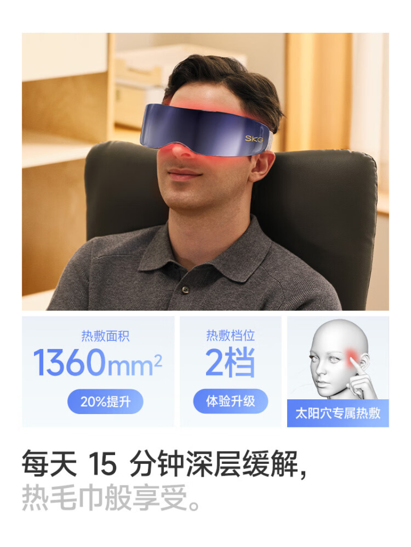 SKG K5 眼部按摩器眼罩热敷195mm*97mm*73mm(单位:个)高清大图