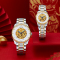 依波(EBOHR)情侣手表男女经典大师系列龙纹镂空全自动机械龙表防水前十名大品牌生日礼物送男女友腕表