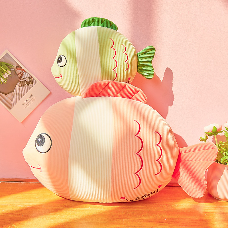鱼抱枕仿真3d鲤鱼可爱鱼枕头毛绒玩具床上睡觉公仔玩偶超软布娃娃