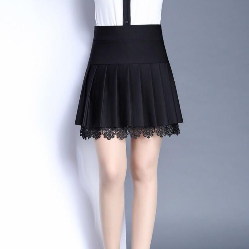 女士精品半身裙韩版高腰大码显瘦短裙时尚简单小清新松紧腰百褶裙细褶