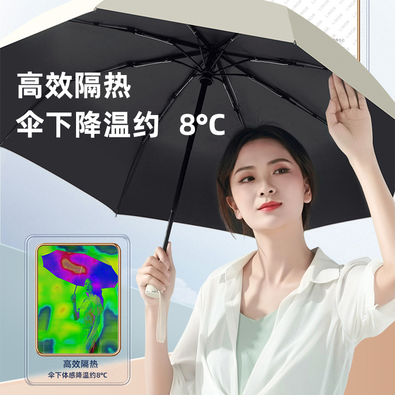 84骨雨伞男折叠全自动伞女学生大号防晒晴雨两用太阳伞遮阳伞高清大图